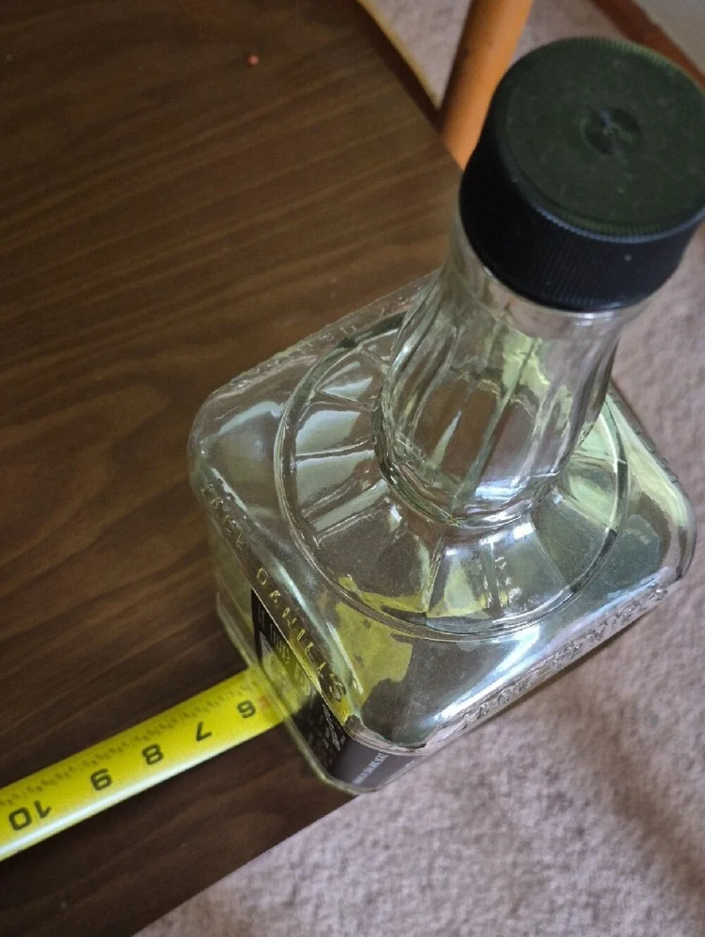 Jack Daniels Black Label Bottle - Black and Clear